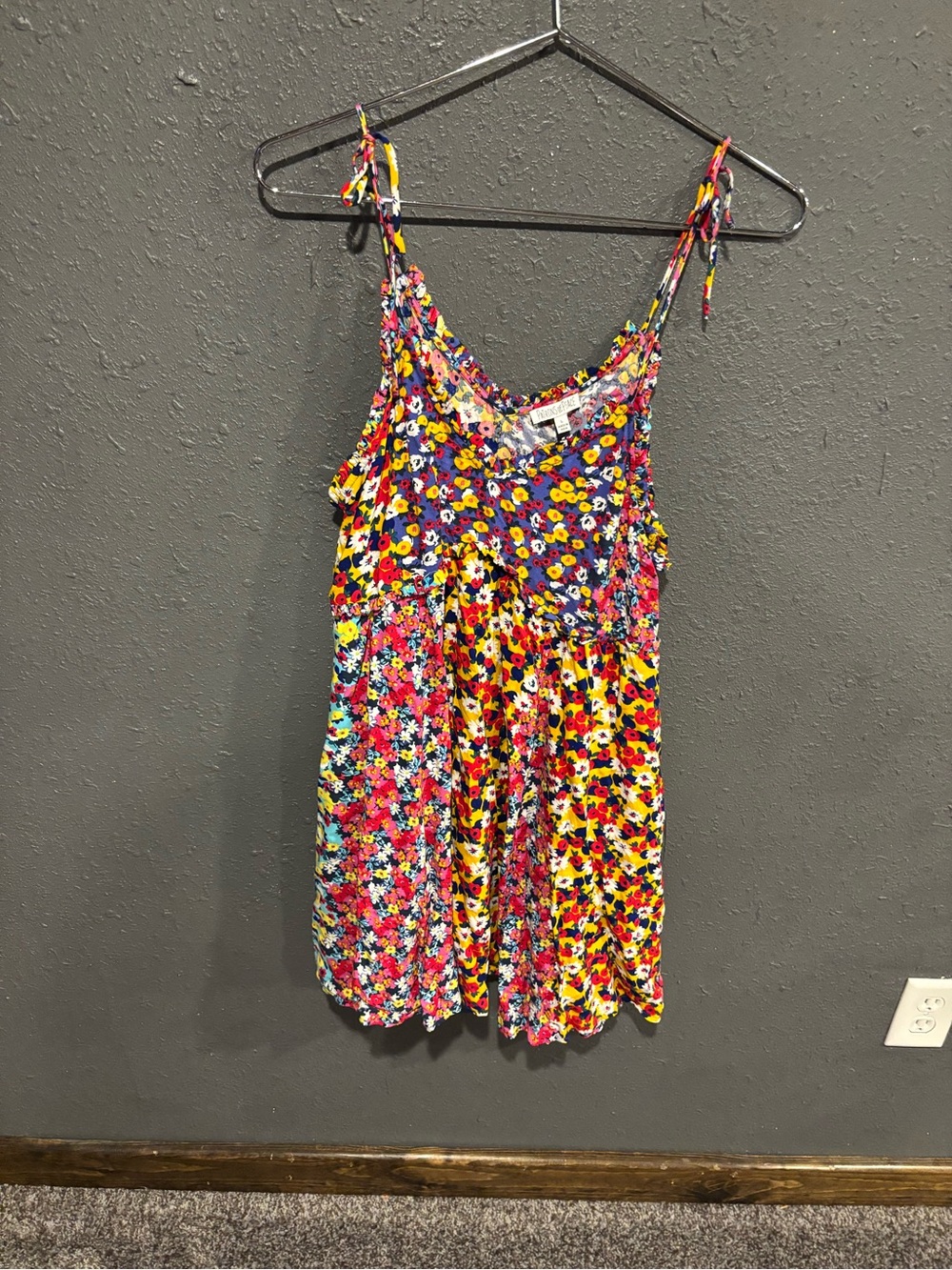 Patrons of Peace Bright Multi-Color Floral Tie-Strap Sundress
